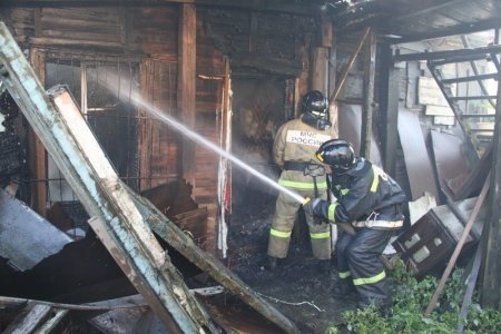 Пожар в хозяйственной постройке в городском округе Серпухов